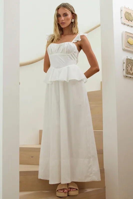 Provence Bloom Peplum Maxi Dress Off White sold by Selfie Leslie