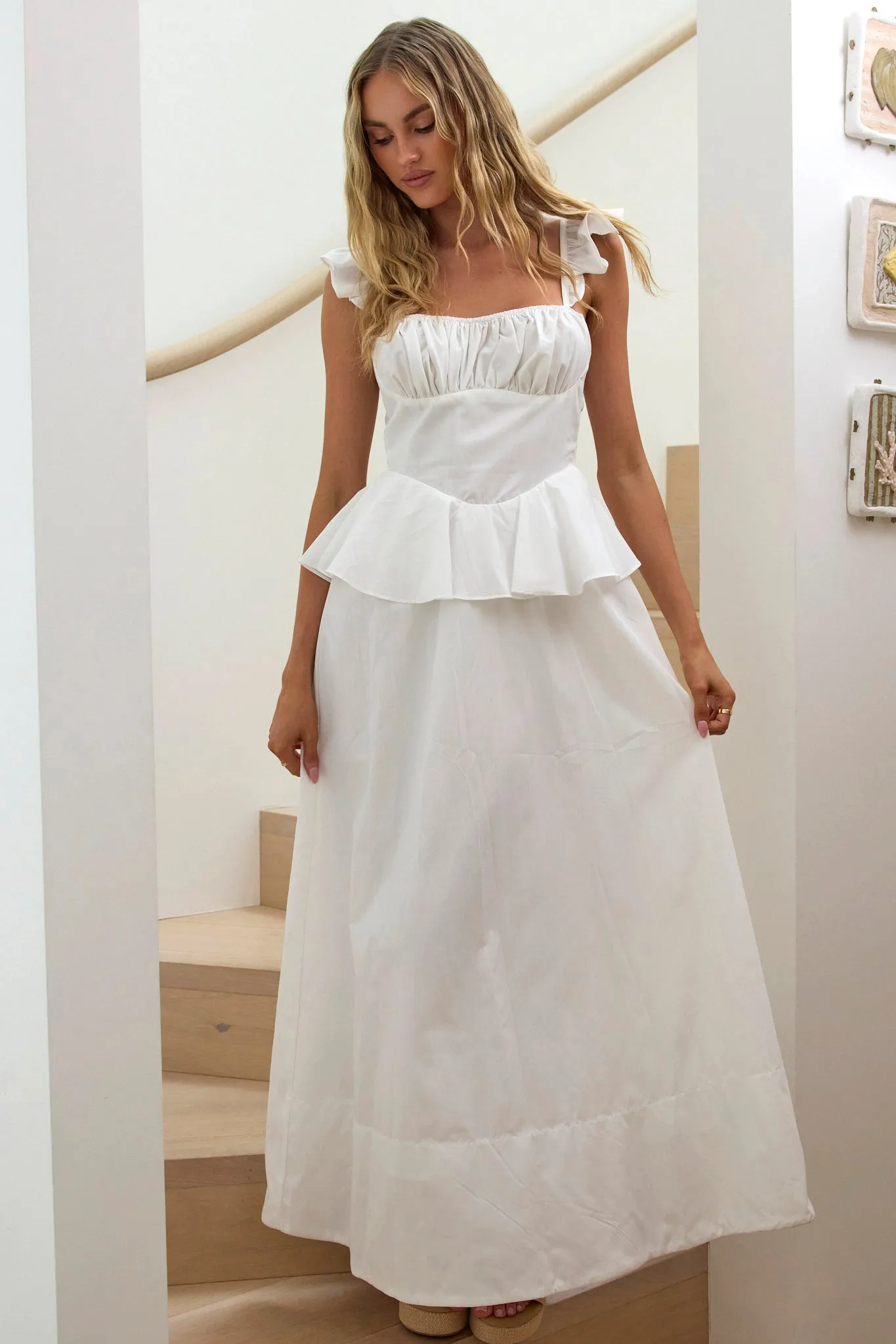 Provence Bloom Peplum Maxi Dress Off White sold by Selfie Leslie product image thumbnail 5