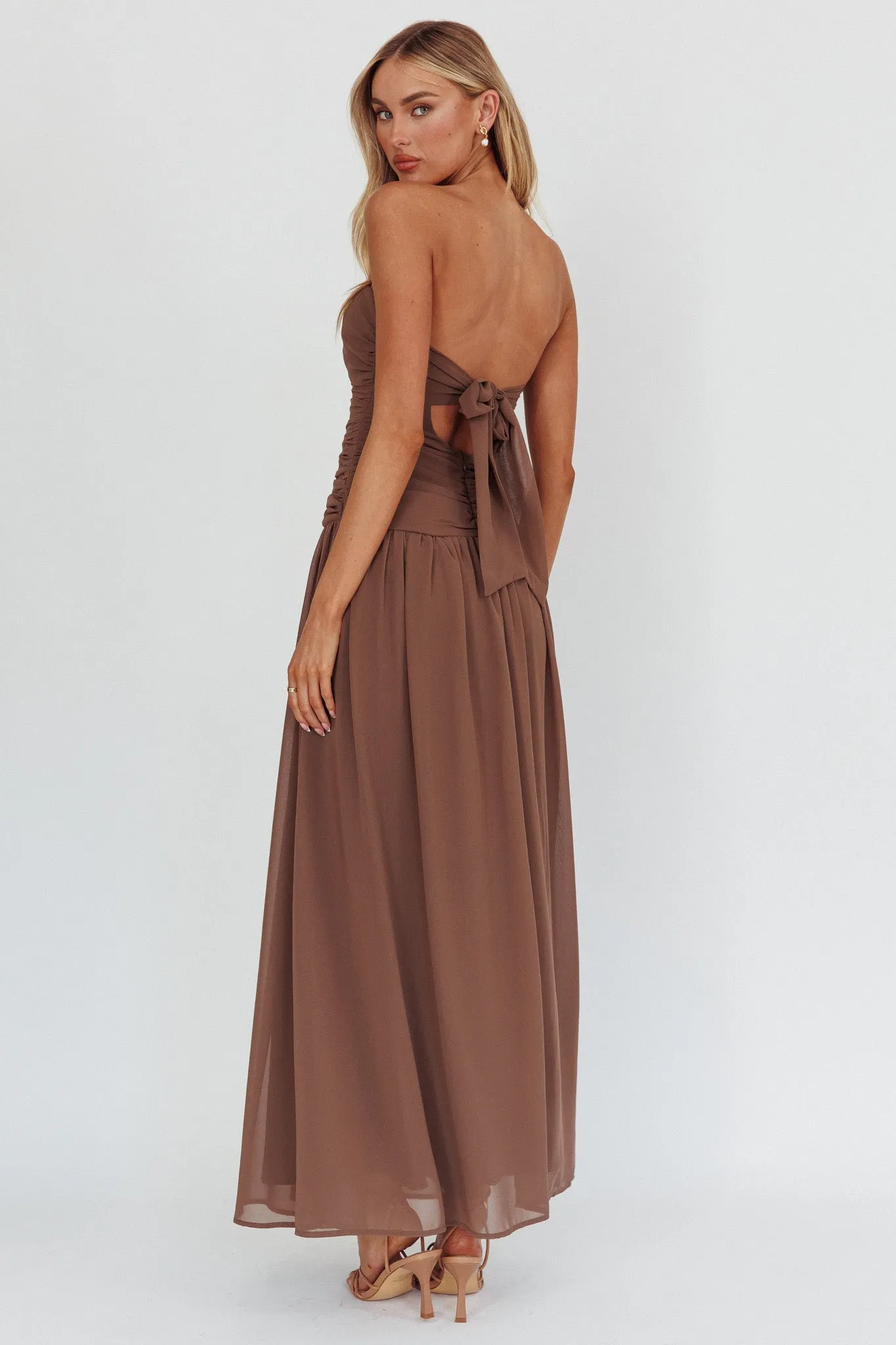 High Streets Strapless Maxi Dress Mocha sold by Selfie Leslie product image thumbnail 3