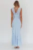 Sangria Cowl Neck Frill Maxi Dress Blue sold by Selfie Leslie