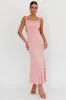 Dream Crush Lace-Up Back Maxi Dress Pink sold by Selfie Leslie