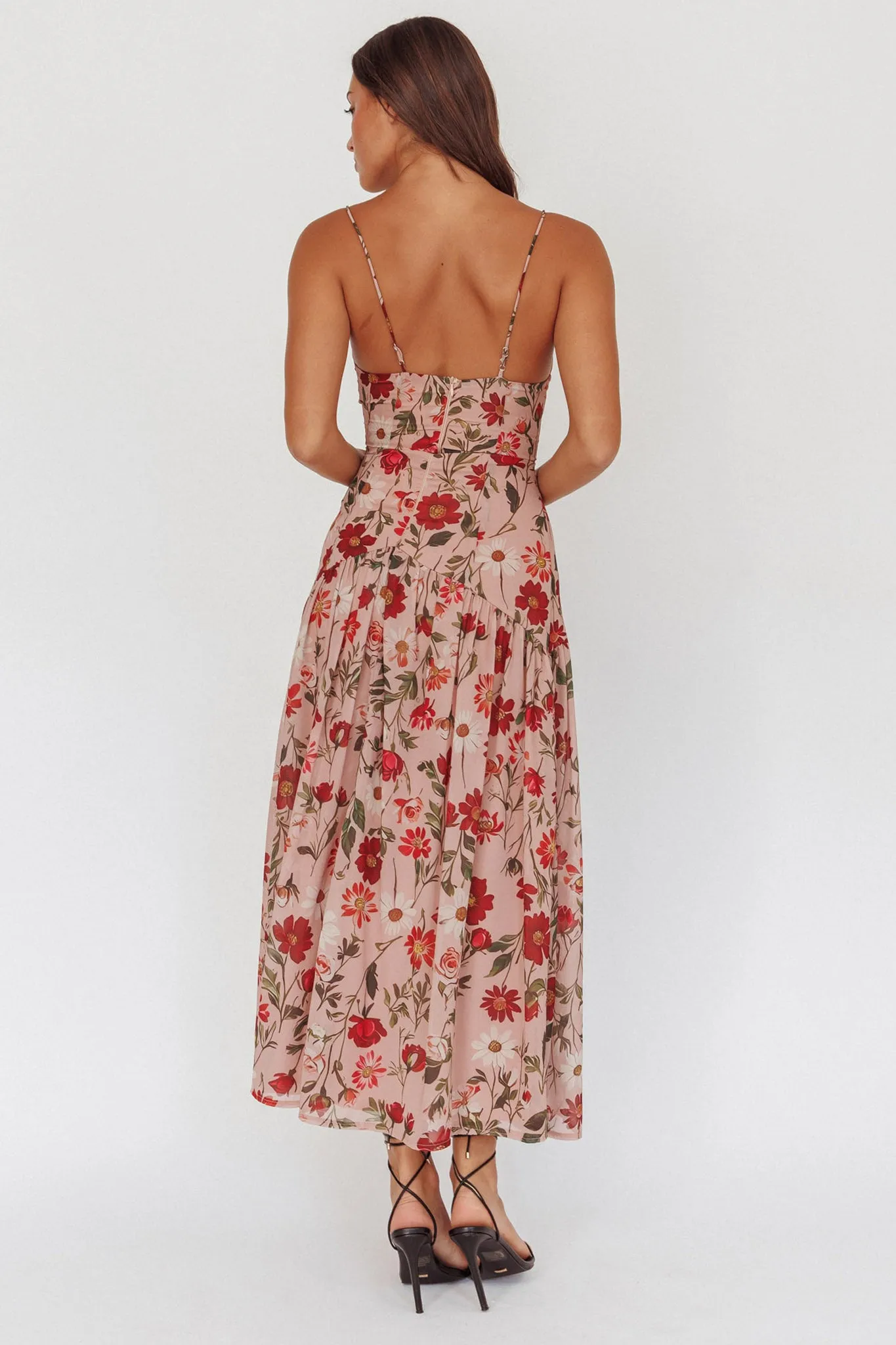Monday Muse Drop Waist Maxi Dress Floral Red sold by Selfie Leslie product image thumbnail 2