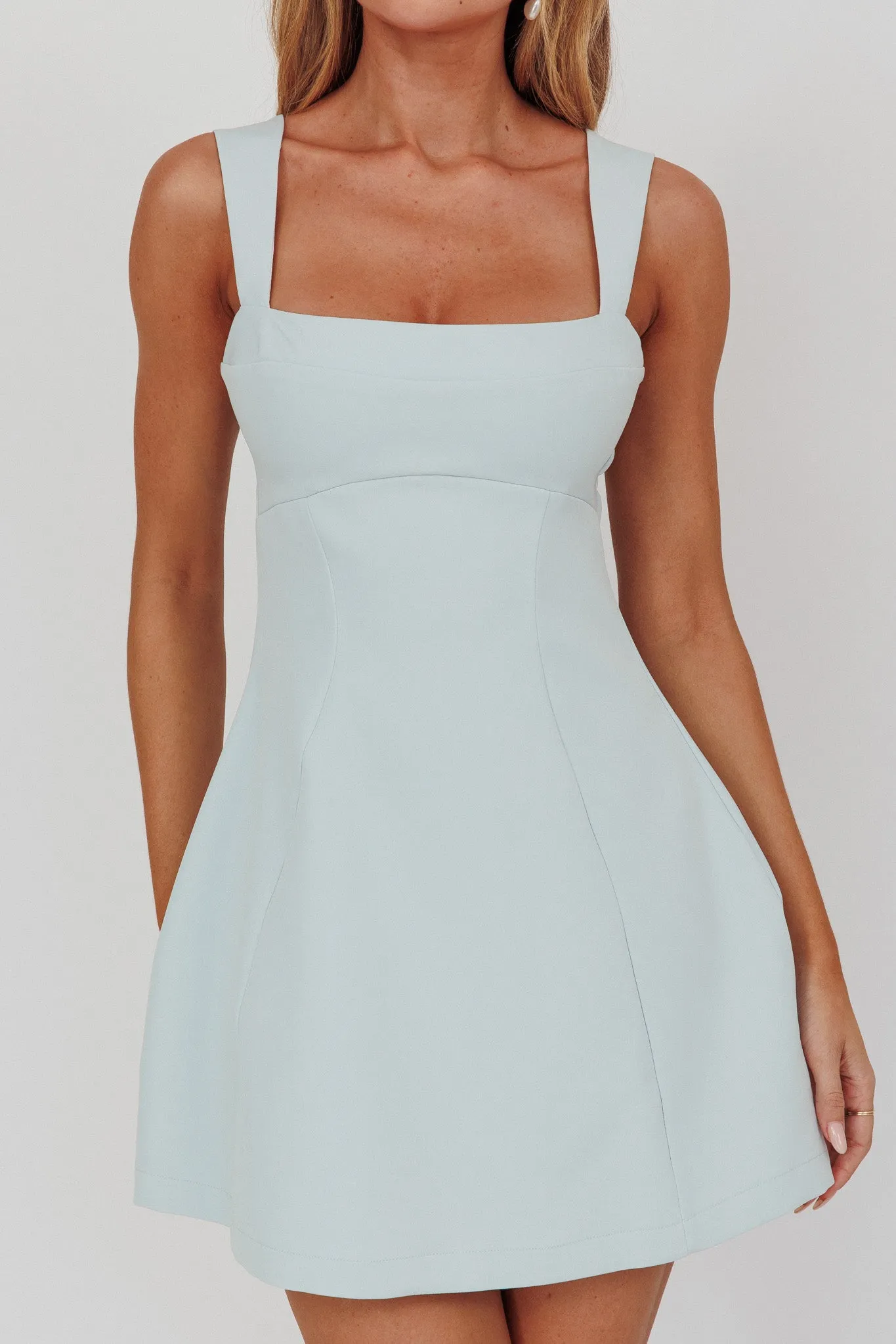 Jordy Structured A-Line Mini Dress Ice Blue sold by Selfie Leslie product image thumbnail 3