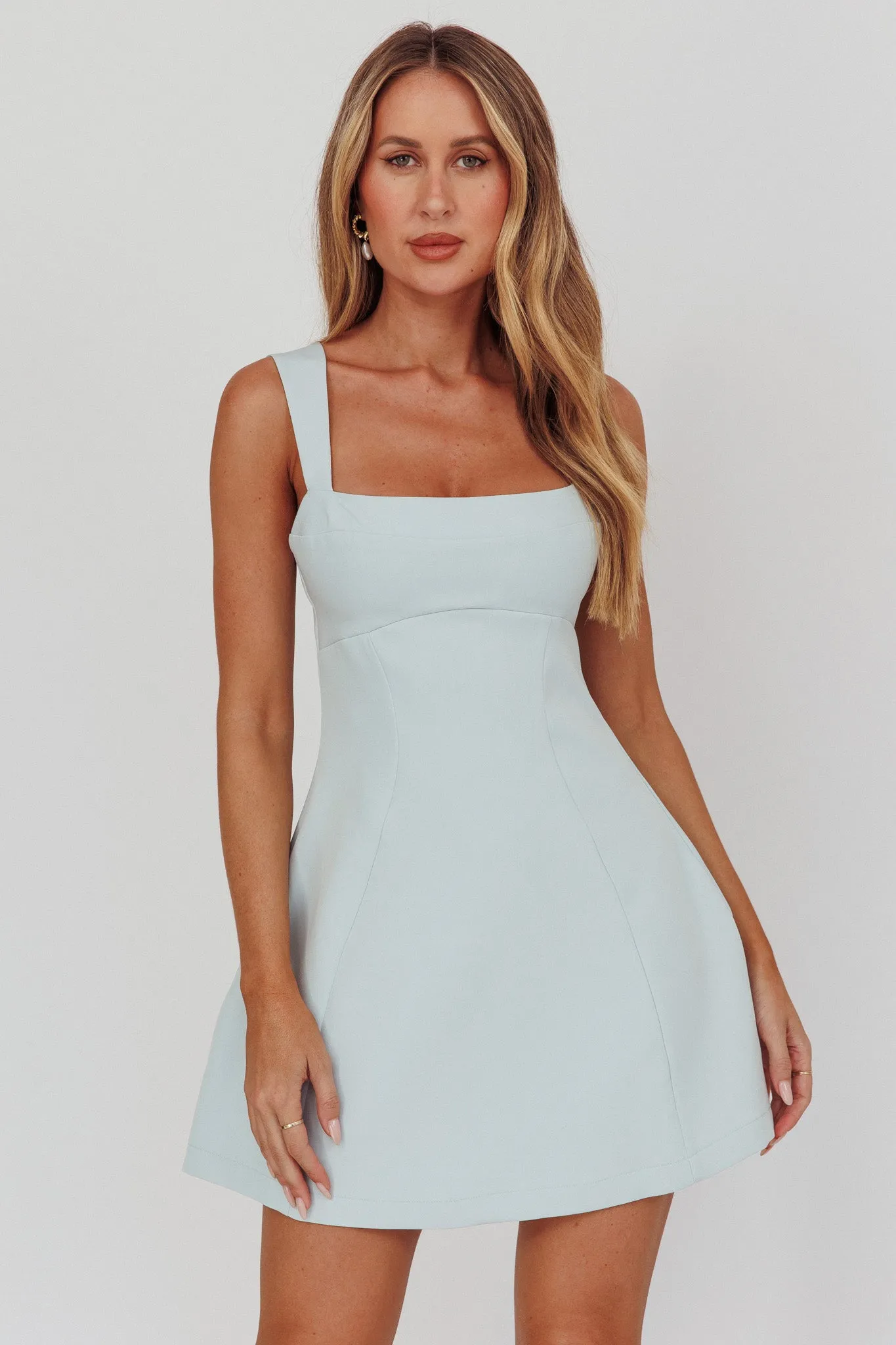 Jordy Structured A-Line Mini Dress Ice Blue sold by Selfie Leslie product image thumbnail 5