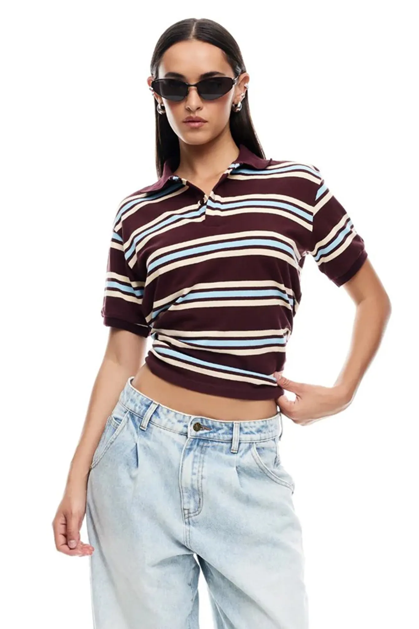 LIONESS Leisure Polo Chocolate Multi sold by Selfie Leslie