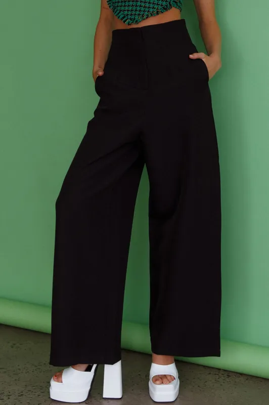 Starke High Waist Wide Leg Pants Black sold by Selfie Leslie