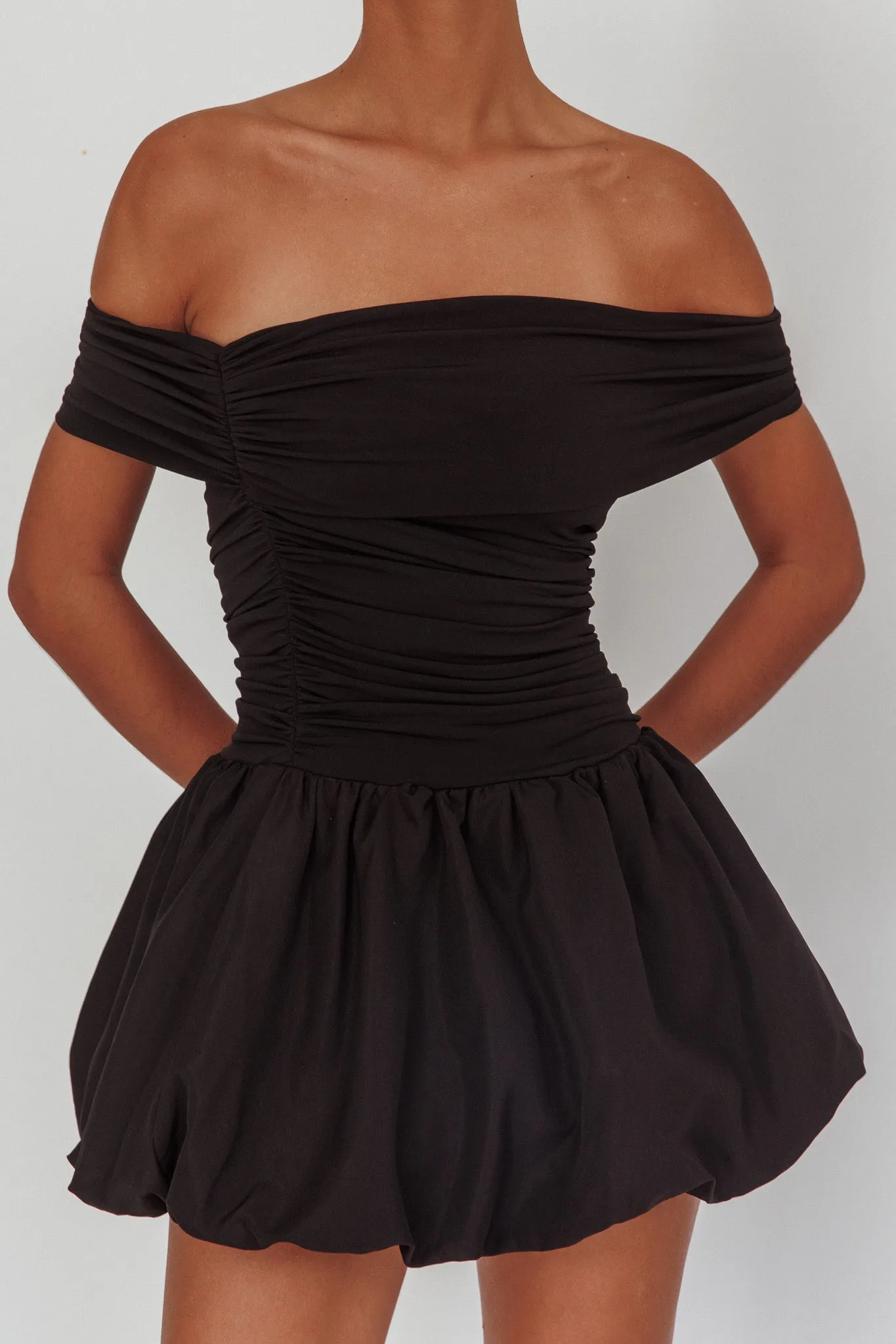 Dalayla Off-Shoulder Mini Dress Black sold by Selfie Leslie product image thumbnail 3