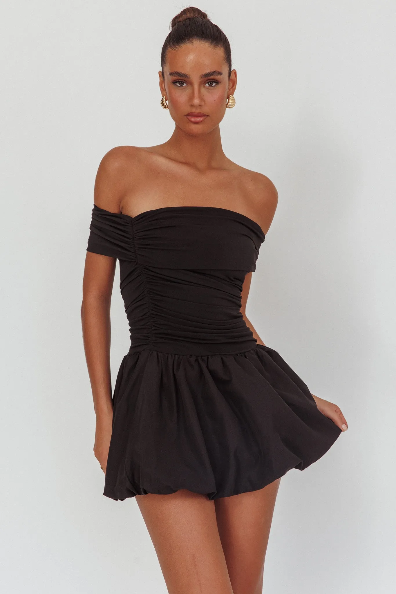 Dalayla Off-Shoulder Mini Dress Black sold by Selfie Leslie product image thumbnail 5