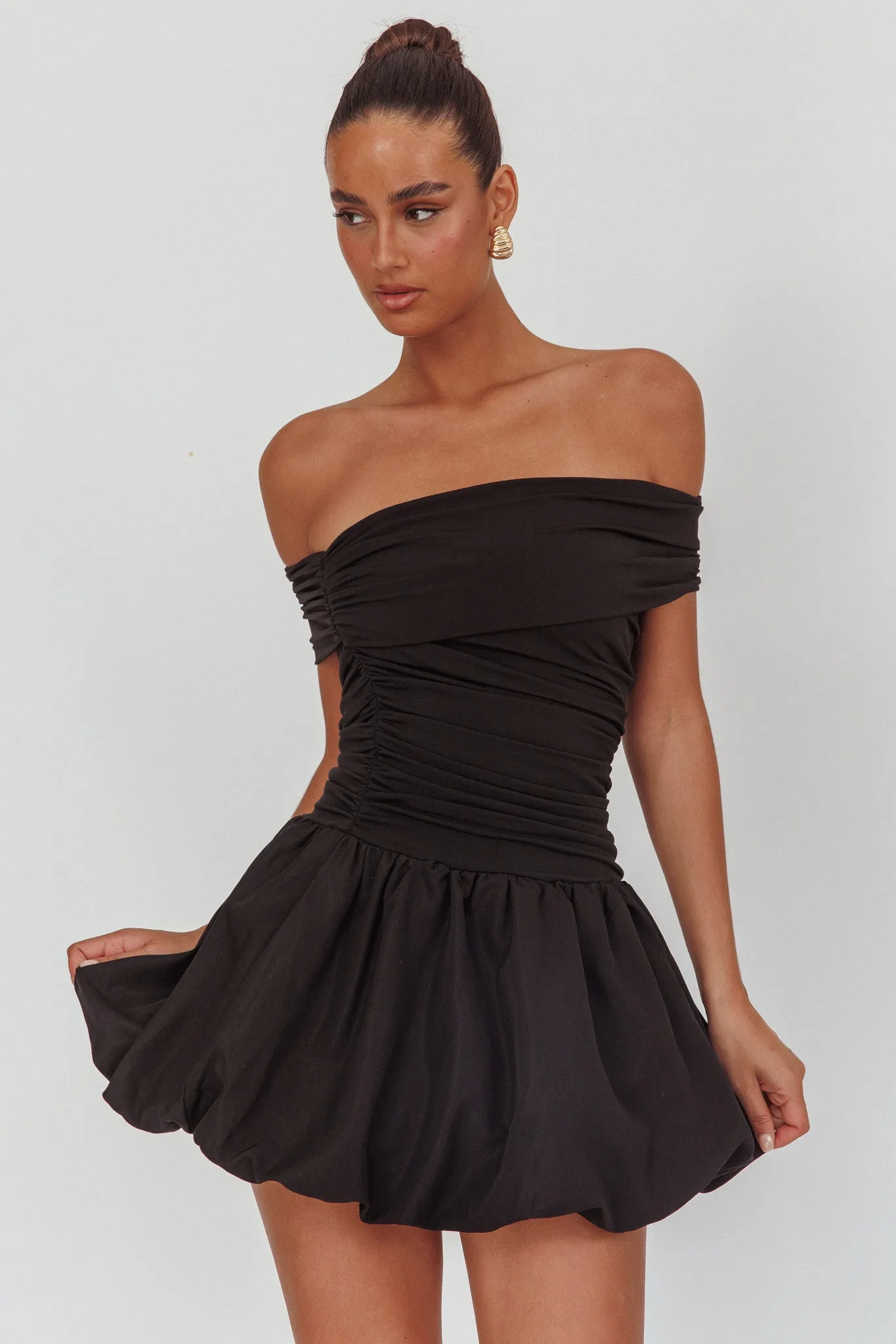 Dalayla Off-Shoulder Mini Dress Black sold by Selfie Leslie