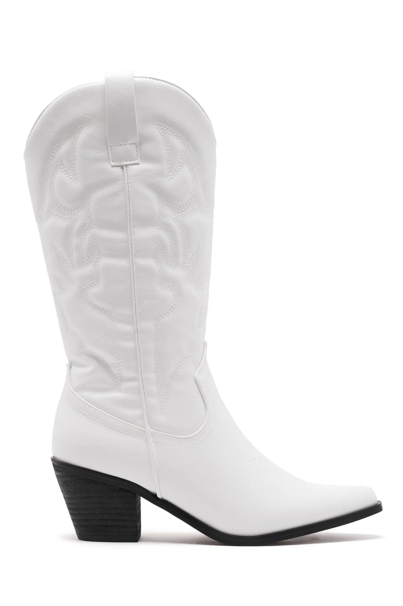 THERAPY Clayton Cowboy Boot White Faux Suede sold by Selfie Leslie