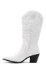THERAPY Clayton Cowboy Boot White Faux Suede sold by Selfie Leslie