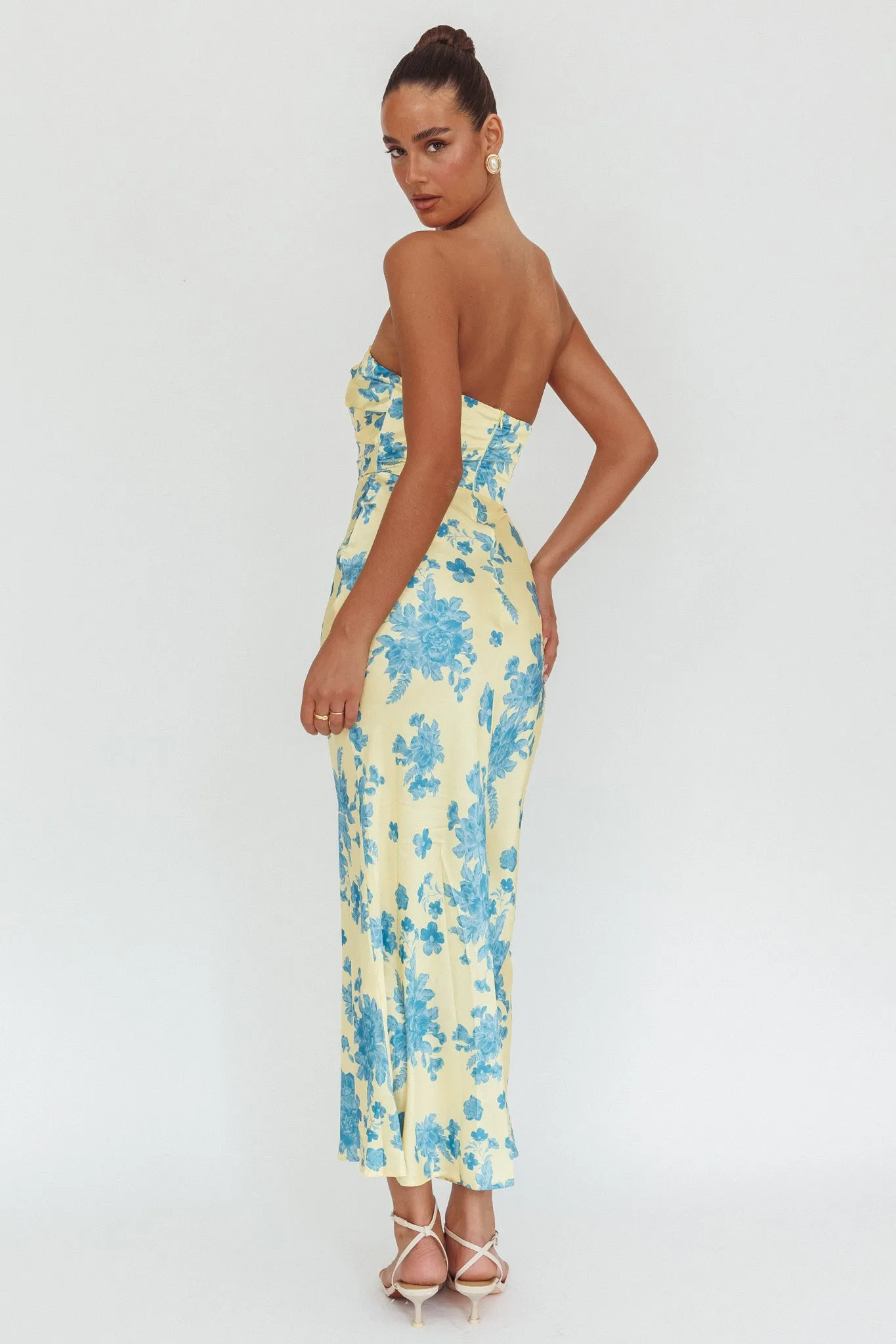 City Of Stars Strapless Maxi Dress Floral Yellow sold by Selfie Leslie product image thumbnail 2