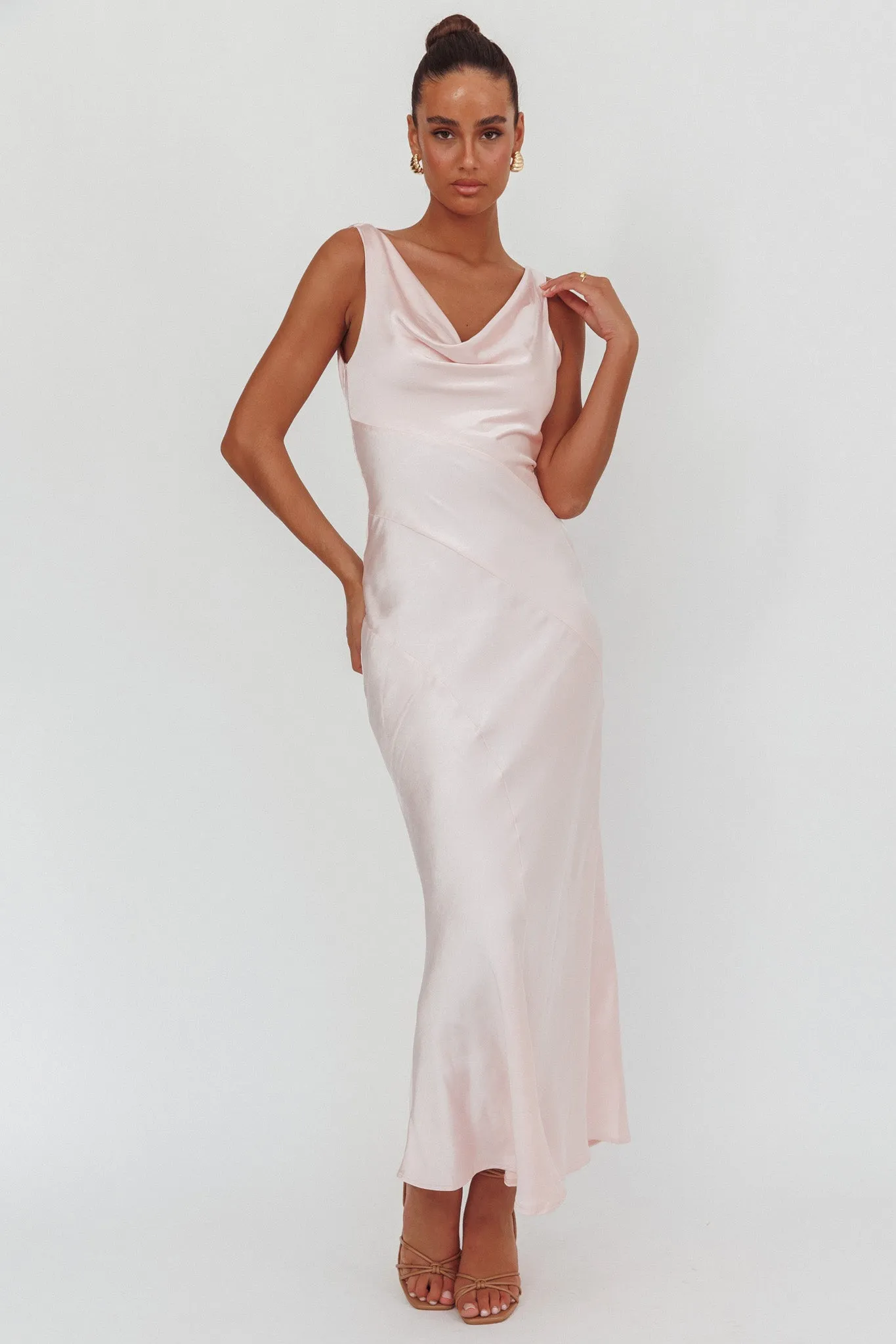 Good Intentions Cowl Neck Open Back Maxi Dress Pink sold by Selfie Leslie product image thumbnail 5