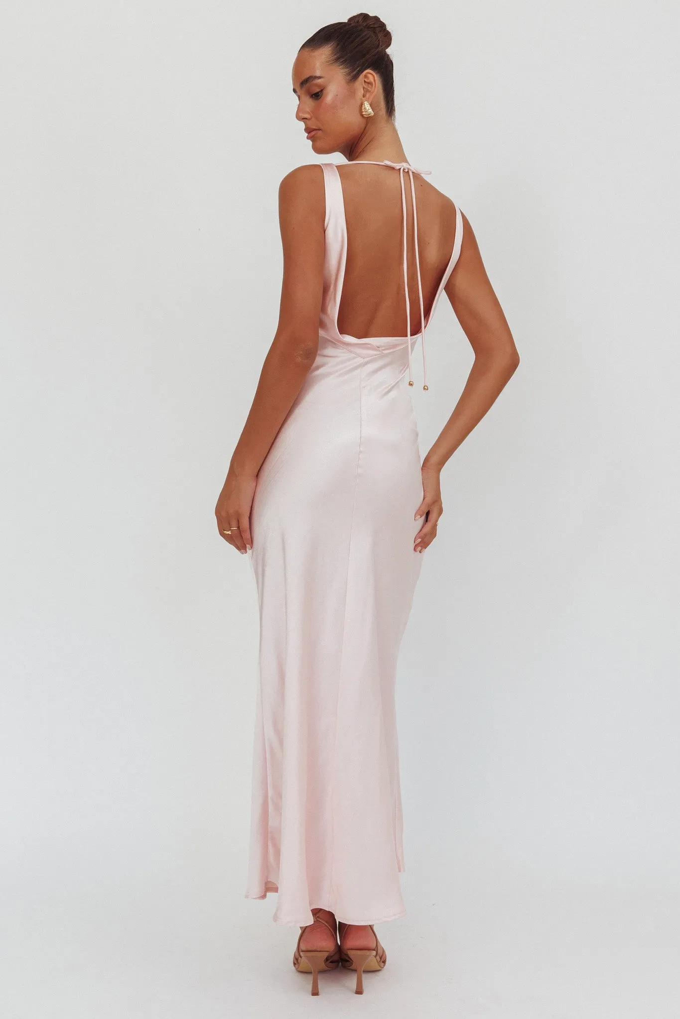 Good Intentions Cowl Neck Open Back Maxi Dress Pink sold by Selfie Leslie product image thumbnail 2