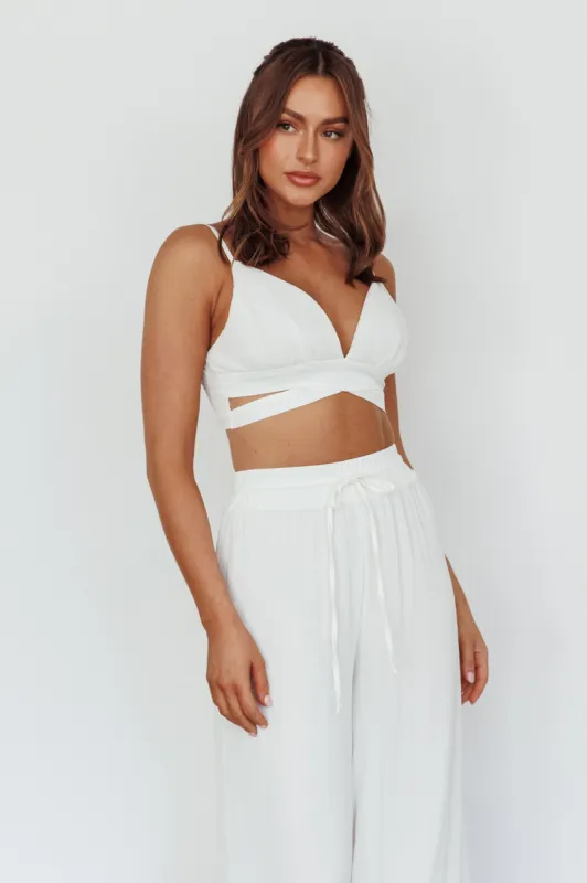 Cove Shirred Back Crop Top Ivory sold by Selfie Leslie
