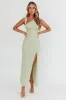 Daleela Asymmetric Neckline Maxi Dress Sage sold by Selfie Leslie