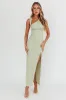 Daleela Asymmetric Neckline Maxi Dress Sage sold by Selfie Leslie