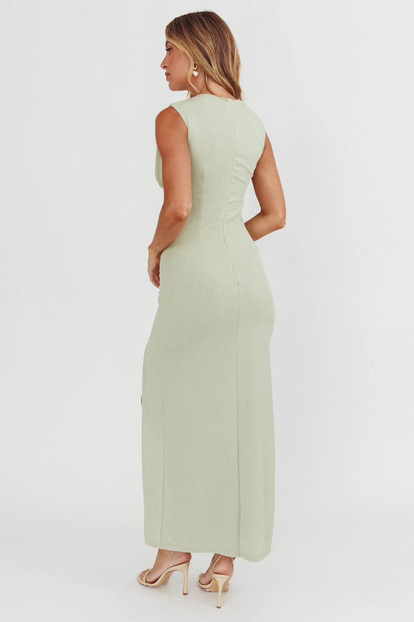 Daleela Asymmetric Neckline Maxi Dress Sage sold by Selfie Leslie product image thumbnail 2