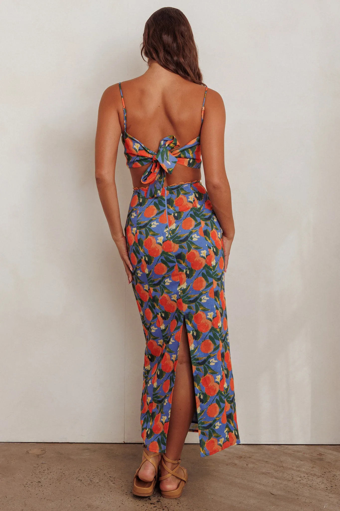 Chamberlain Scallop Trim Maxi Skirt Citrus Orange sold by Selfie Leslie product image thumbnail 4