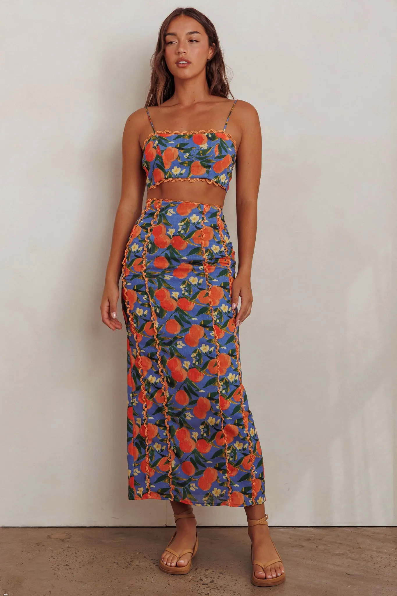 Chamberlain Scallop Trim Maxi Skirt Citrus Orange sold by Selfie Leslie product image thumbnail 5