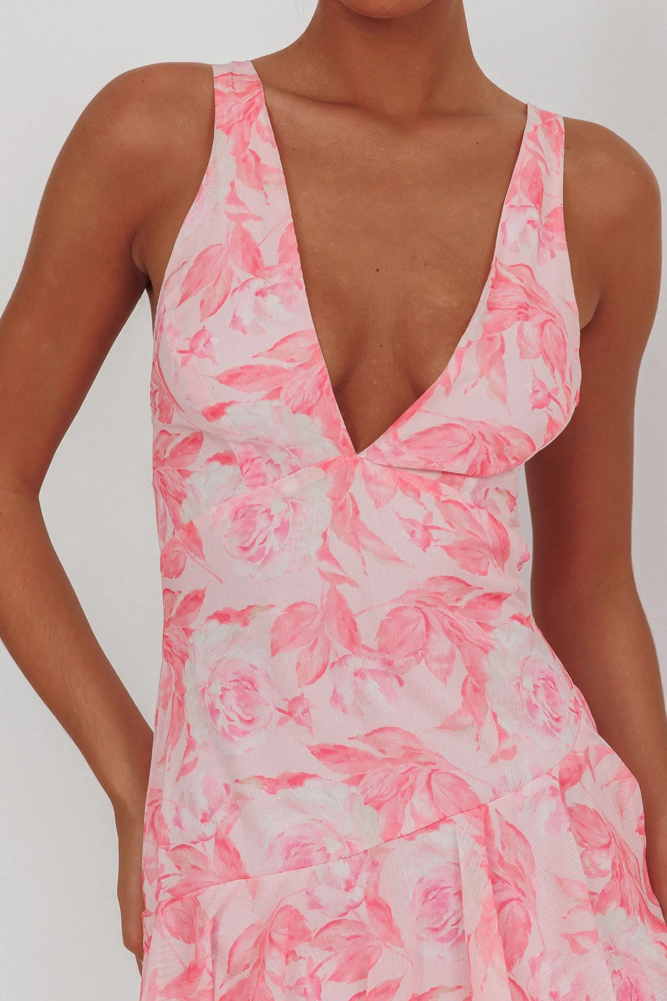 Veda Strappy Back Maxi Dress Floral Pink sold by Selfie Leslie product image thumbnail 3