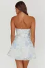 Gem Deep Sweetheart Neckline Mini Dress Floral Blue sold by Selfie Leslie