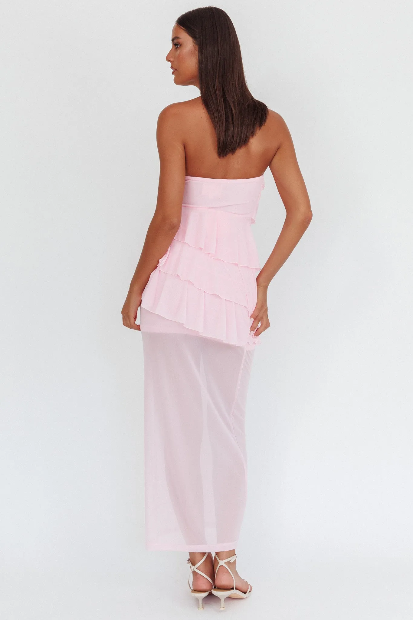 Crewe Strapless Ruffle Maxi Dress Pink sold by Selfie Leslie product image thumbnail 2