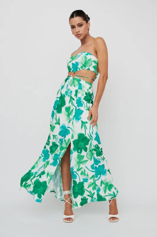 Tuscan Summers Strapless Cut-Out Midi Dress Green sold by Selfie Leslie
