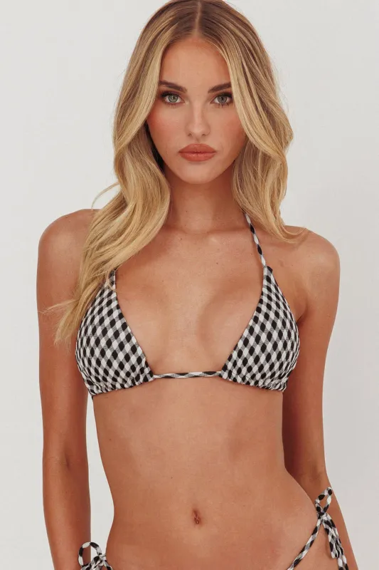 Tamieka Triangle String Bikini Top Gingham sold by Selfie Leslie