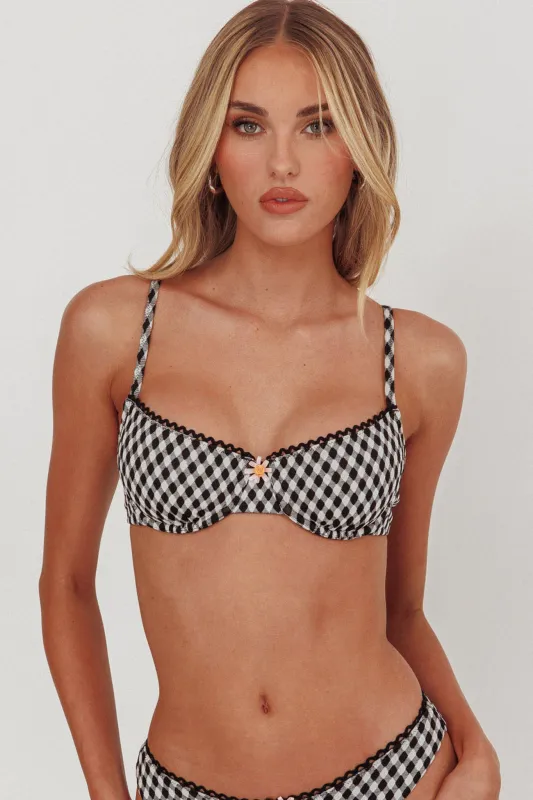 Cheerful Underwire Bikini Top Gingham sold by Selfie Leslie