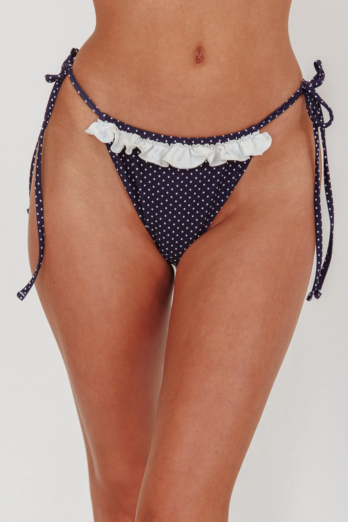 Josie String Tie Frill Bikini Bottom Polka Dot sold by Selfie Leslie product image thumbnail 3