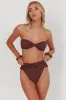 Monique High Waist Twist Bikini Bottom Chocolate Texture sold by Selfie Leslie