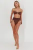 Monique High Waist Twist Bikini Bottom Chocolate Texture sold by Selfie Leslie
