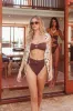 Monique High Waist Twist Bikini Bottom Chocolate Texture sold by Selfie Leslie