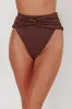 Monique High Waist Twist Bikini Bottom Chocolate Texture sold by Selfie Leslie