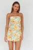 So Cliche Lace-Up Back Mini Dress Floral Orange sold by Selfie Leslie