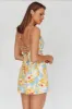So Cliche Lace-Up Back Mini Dress Floral Orange sold by Selfie Leslie