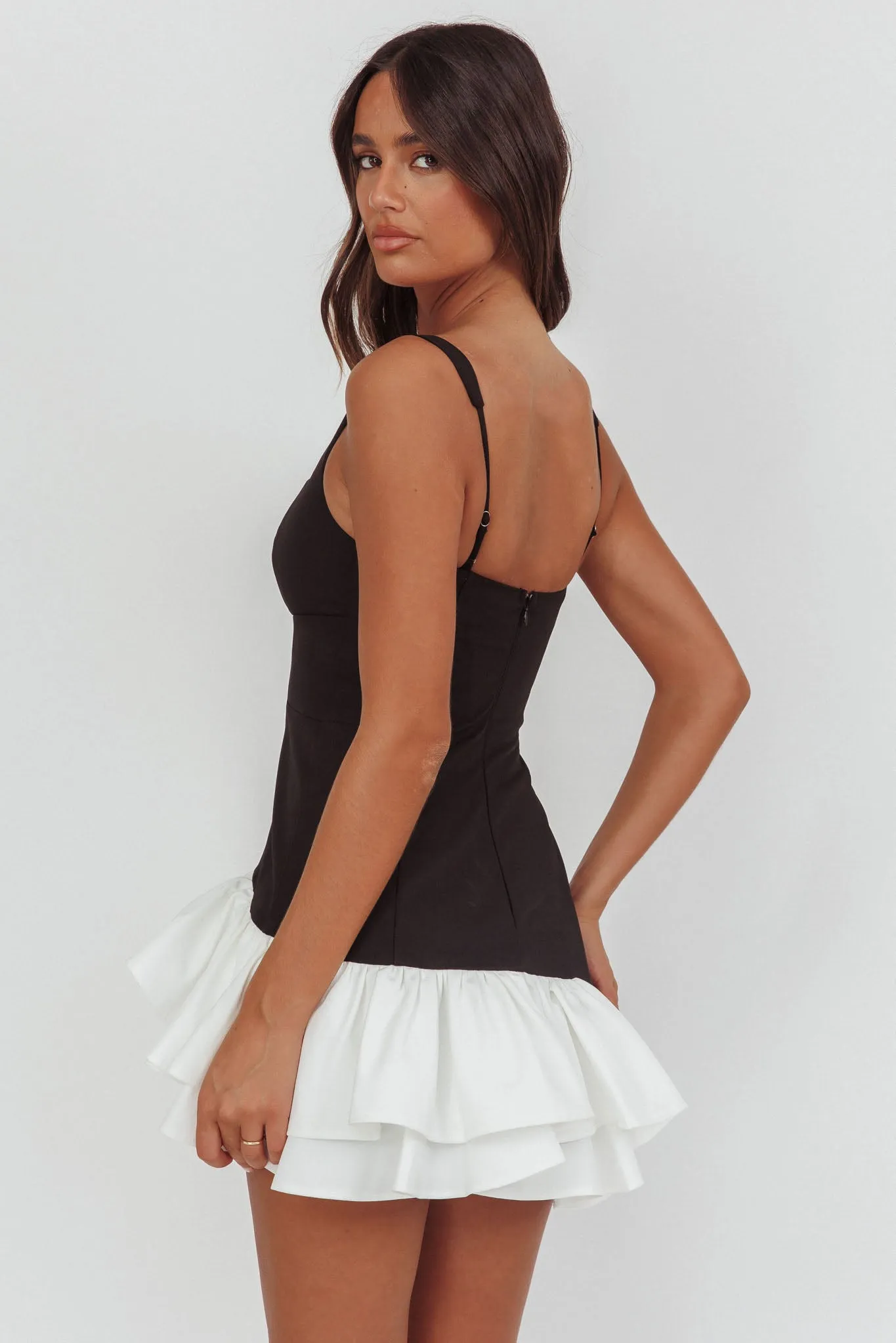 Romantic Layered Frill Mini Dress Black sold by Selfie Leslie product image thumbnail 2