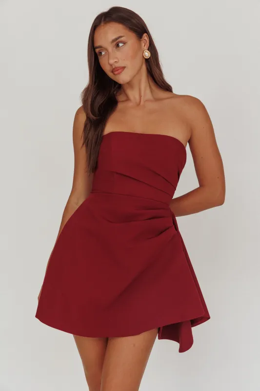 Minnesota Strapless Mini Dress Wine sold by Selfie Leslie