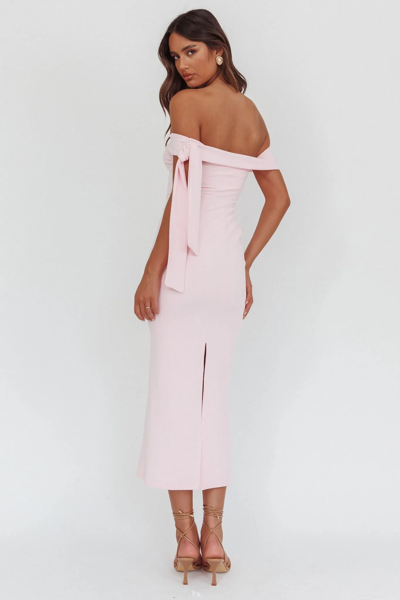 Aurora Sky Off-Shoulder Tie Maxi Dress Pink sold by Selfie Leslie product image thumbnail 2