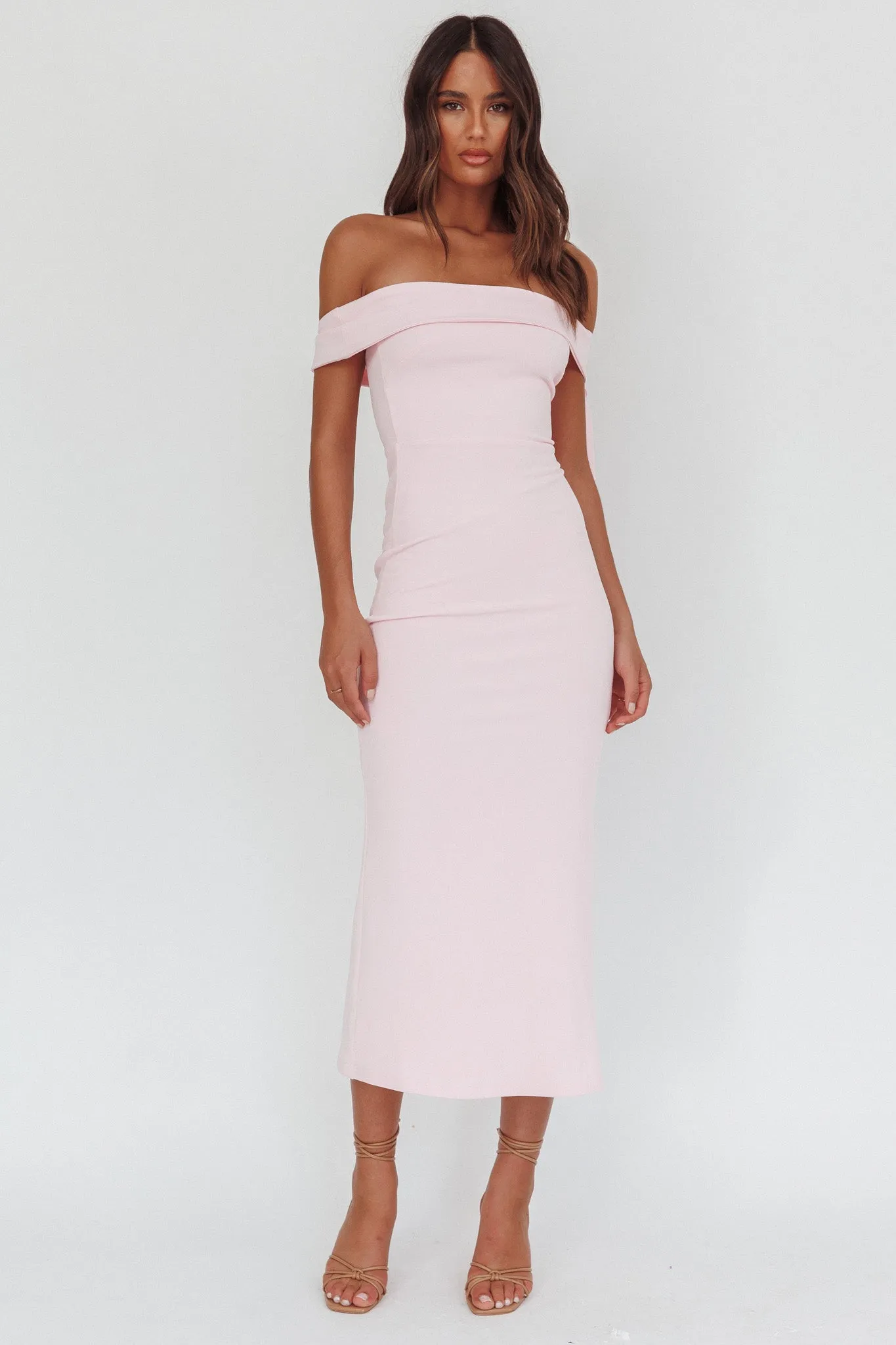 Aurora Sky Off-Shoulder Tie Maxi Dress Pink sold by Selfie Leslie