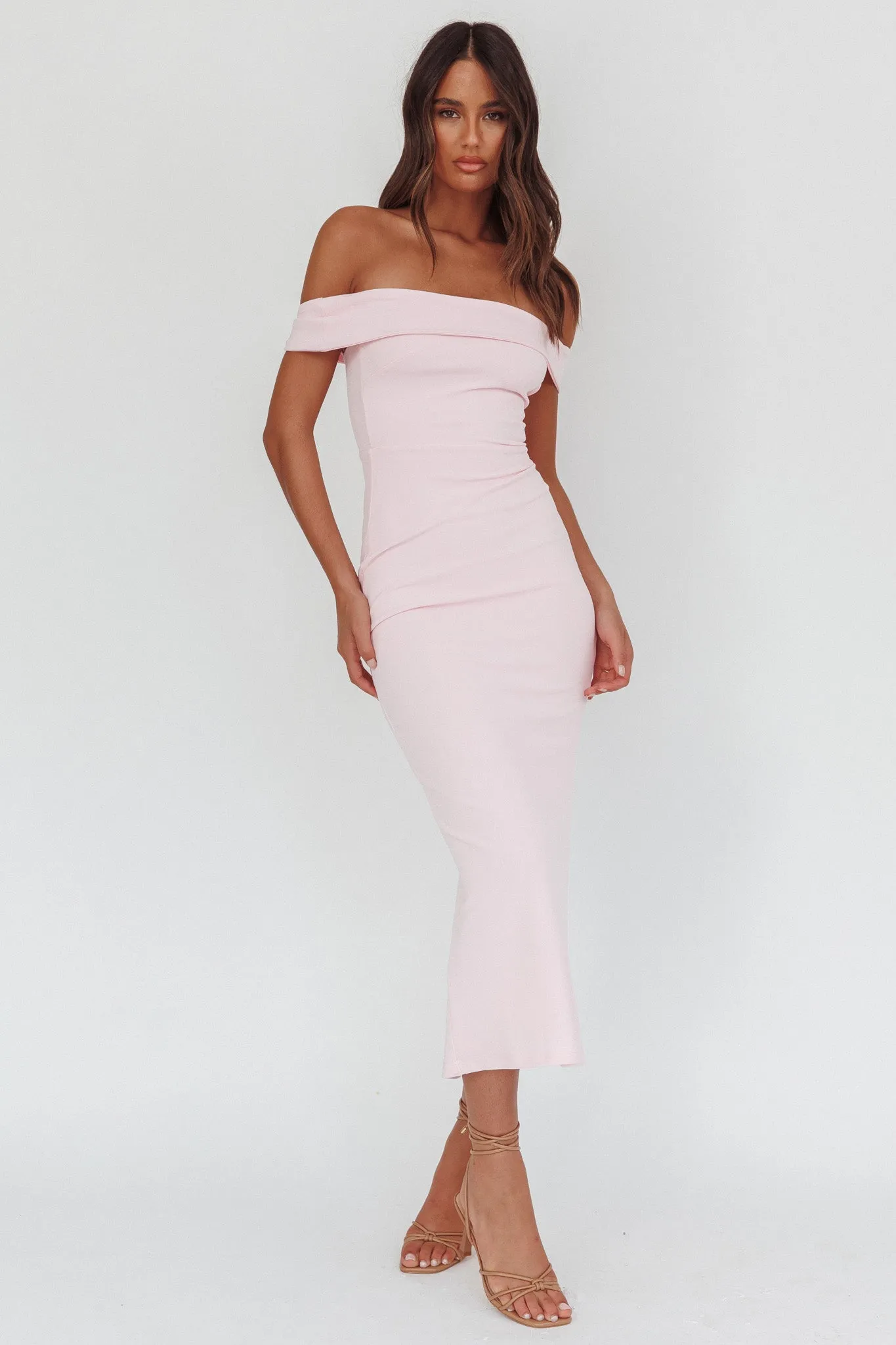 Aurora Sky Off-Shoulder Tie Maxi Dress Pink sold by Selfie Leslie product image thumbnail 4