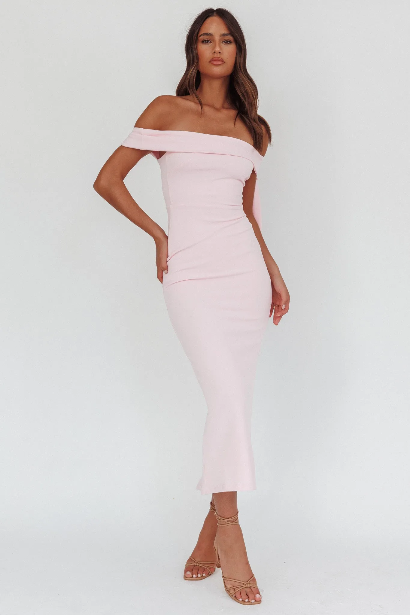 Aurora Sky Off-Shoulder Tie Maxi Dress Pink sold by Selfie Leslie product image thumbnail 5