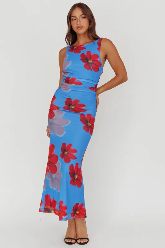 Helsi Low Back Maxi Dress Floral Blue sold by Selfie Leslie