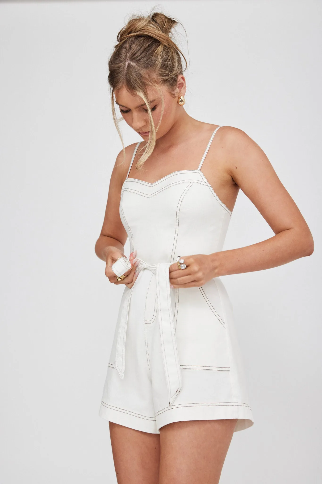 Laureen Pocket Romper White sold by Selfie Leslie product image thumbnail 5