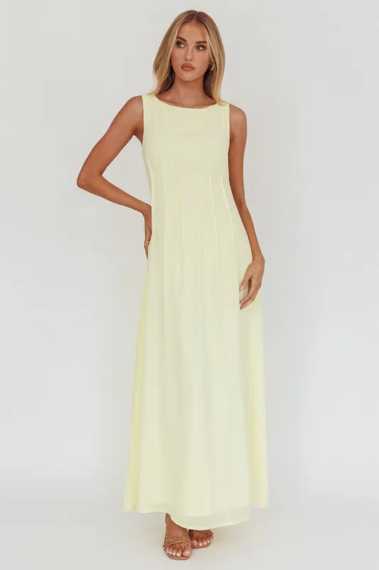 Karine Pintuck Pleat Maxi Dress Butter sold by Selfie Leslie