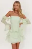 Giavana Off-Shoulder Layered Mini Dress Sage sold by Selfie Leslie