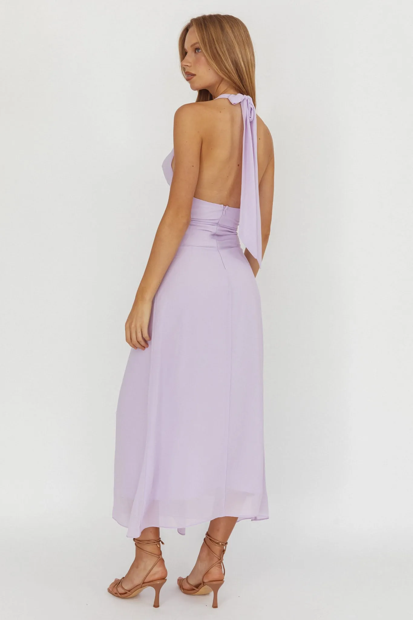 Maretha Cowl Halterneck Maxi Dress Lilac sold by Selfie Leslie product image thumbnail 2