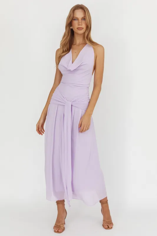 Maretha Cowl Halterneck Maxi Dress Lilac sold by Selfie Leslie