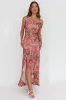 Moonlit Magic Asymmetric Neckline Maxi Dress Floral Blush sold by Selfie Leslie